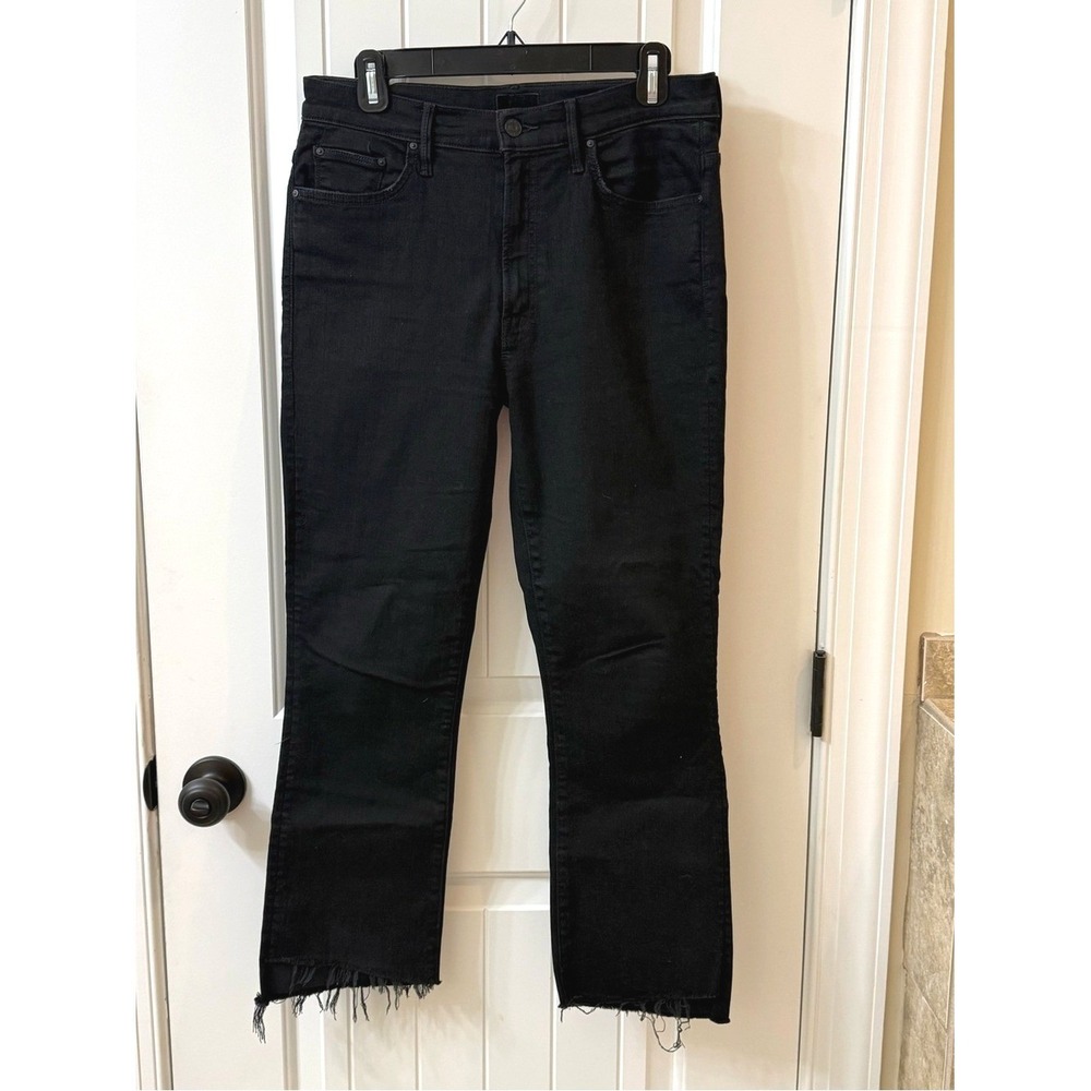 Mother The Insider Crop Step Fray Jeans Not Guilty Black Size 31